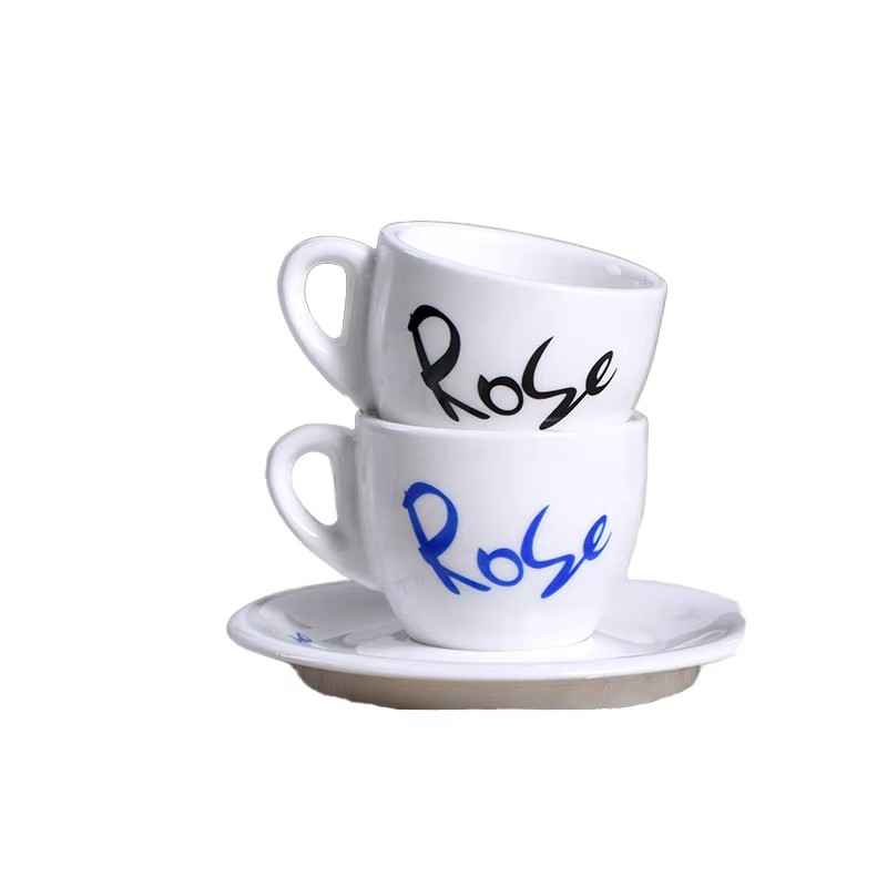نعلبکی فنجان اسپرسو چینی چاپ شده برای هدیه کافه