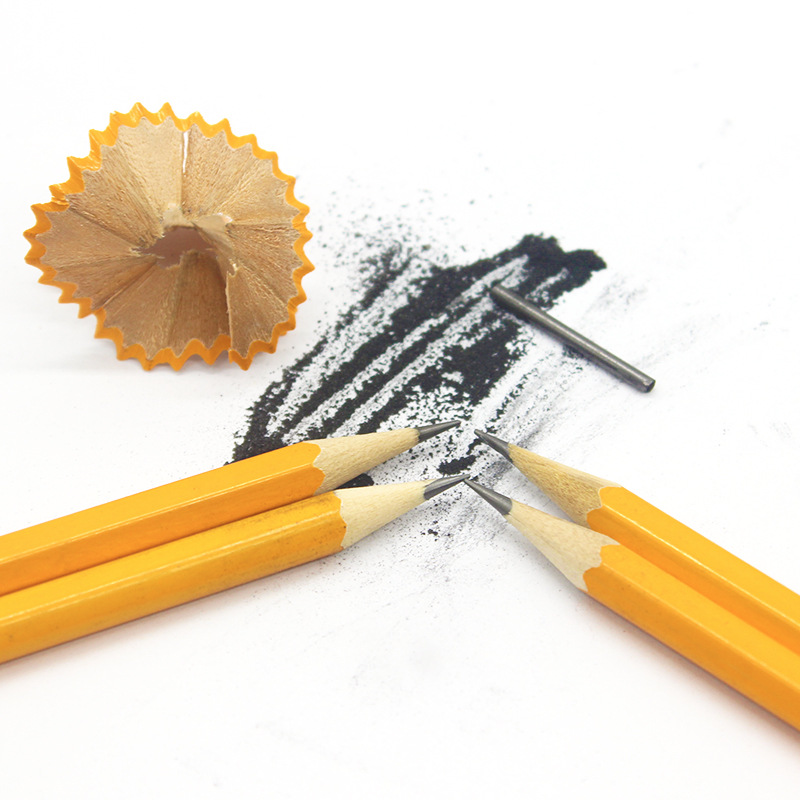 Custom Printed Wooden HB Pencil with Rubber Eraser - hexagonal shape and eraser
