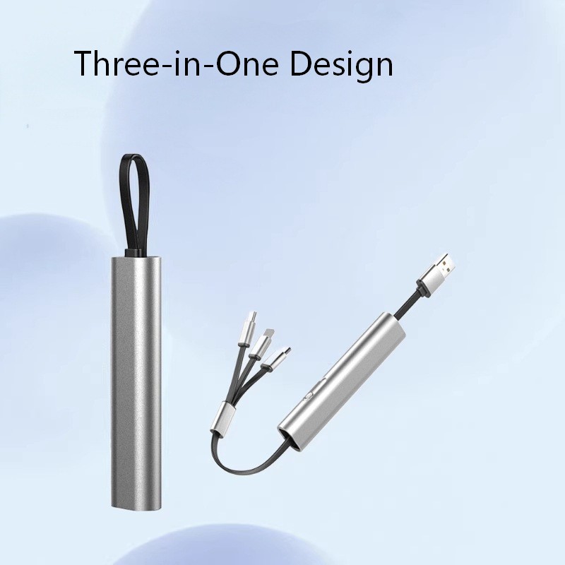 کابل شارژ چند USB 3 در 1 قابل جمع شدن